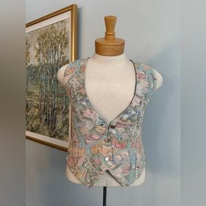 Vintage Southwestern Tapestry Vest – Desert Pattern / 90s Boho